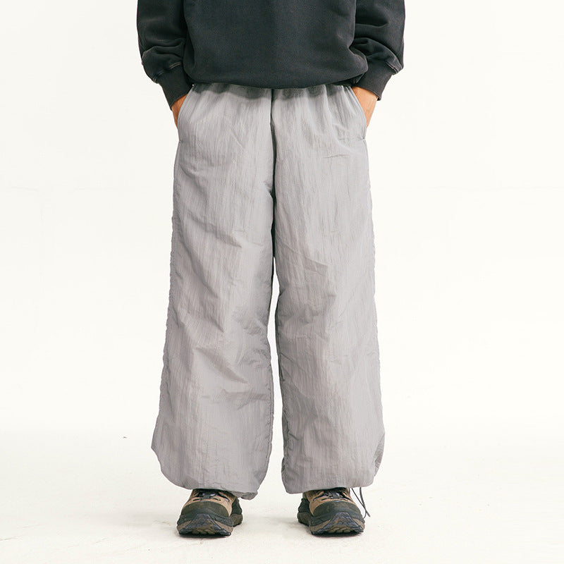 Men's loose-fitting ripstop leisure pants with camouflage pattern and elastic drawstring waistband Chichicherry