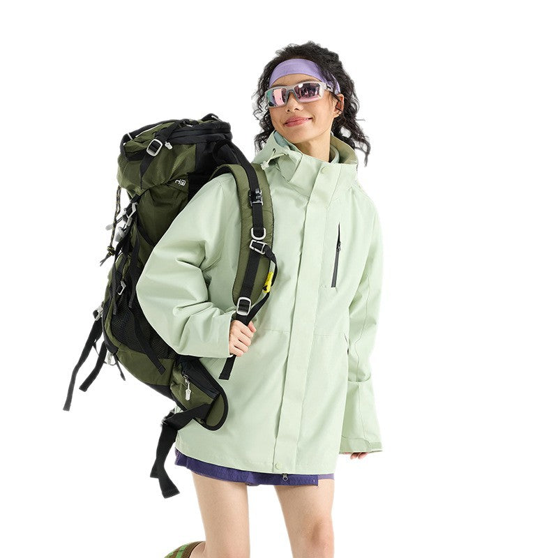 Women's Lightweight Waterproof Parka Hoodie Jacket with Sealed Seams and Drawstring Chichicherry