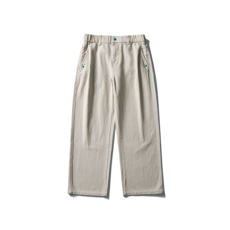 Women Wide-Leg Denim Pants made of durable denim with elastic waistband Chichicherry