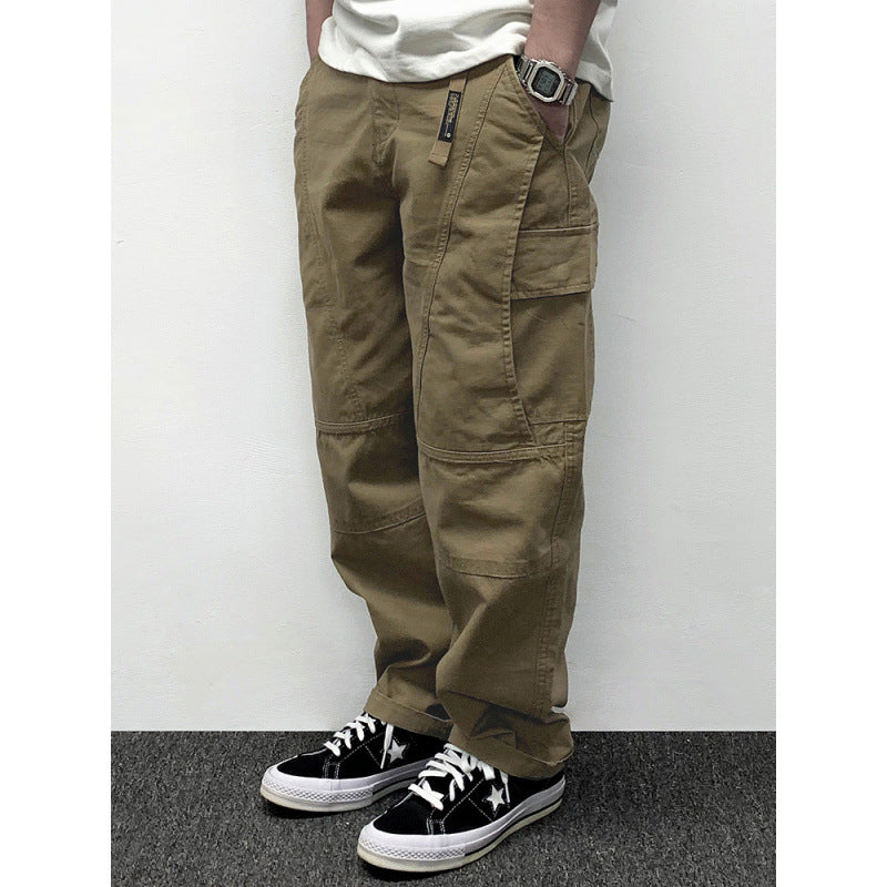 Herren Lässige Baggy-Cargo-Hose mit Knieabnähern, Multitaschen und Workwear-Details Chichicherry