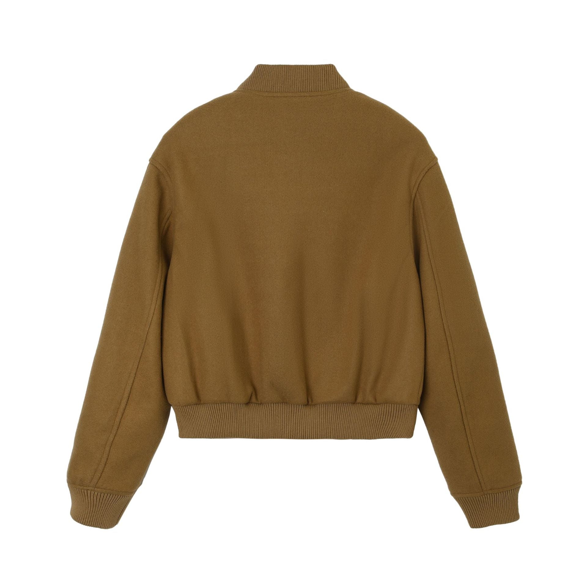 Women's short wool bomber jacket with patch pockets and ribbed cuffs Chichicherry
