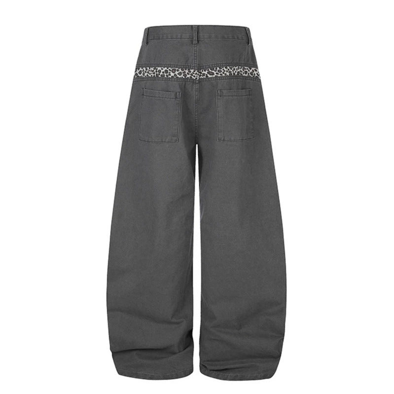Women Extra Wide Palazzo Trousers with High Waist, Cargo Pockets and Decorative Keychain Chichicherry
