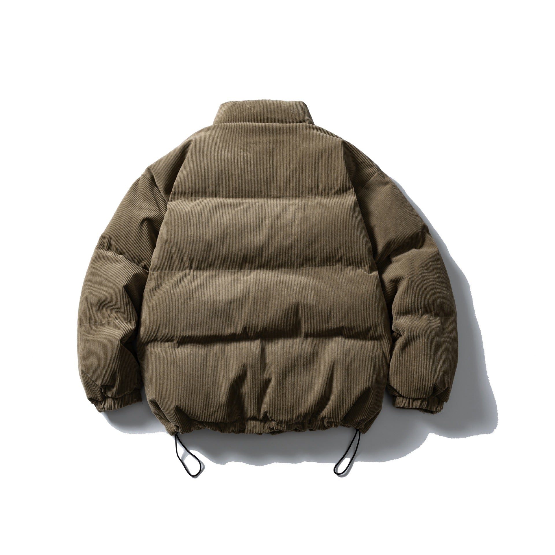 Unisex Padded Cord Blouson Jacket with Stand Collar, Elastic Cuffs, and Drawstring Chichicherry