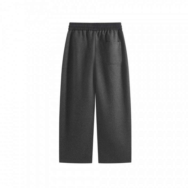 Men's Wide Cropped Pants with Elastic Waistband, Pleats and Side Pockets Chichicherry