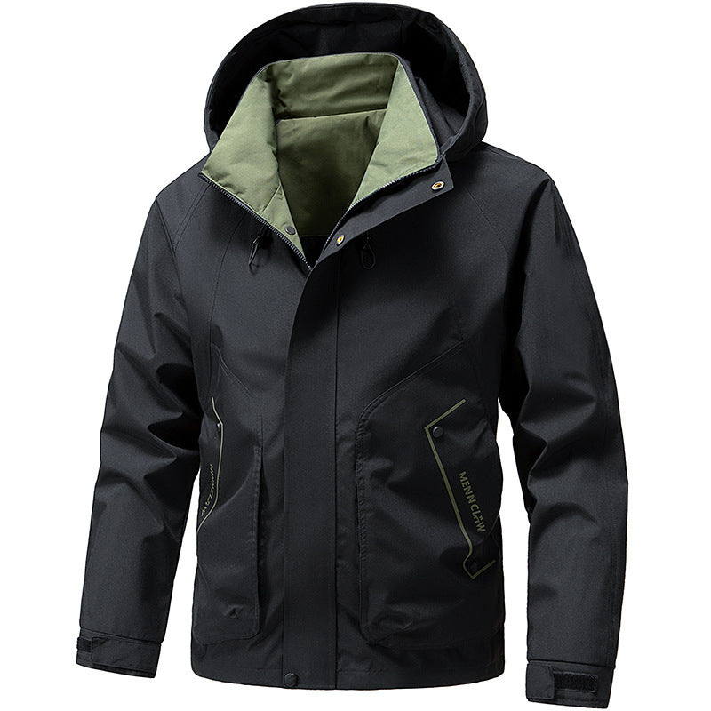 Men's technical hooded softshell jacket with adjustable hood and utility pockets Chichicherry