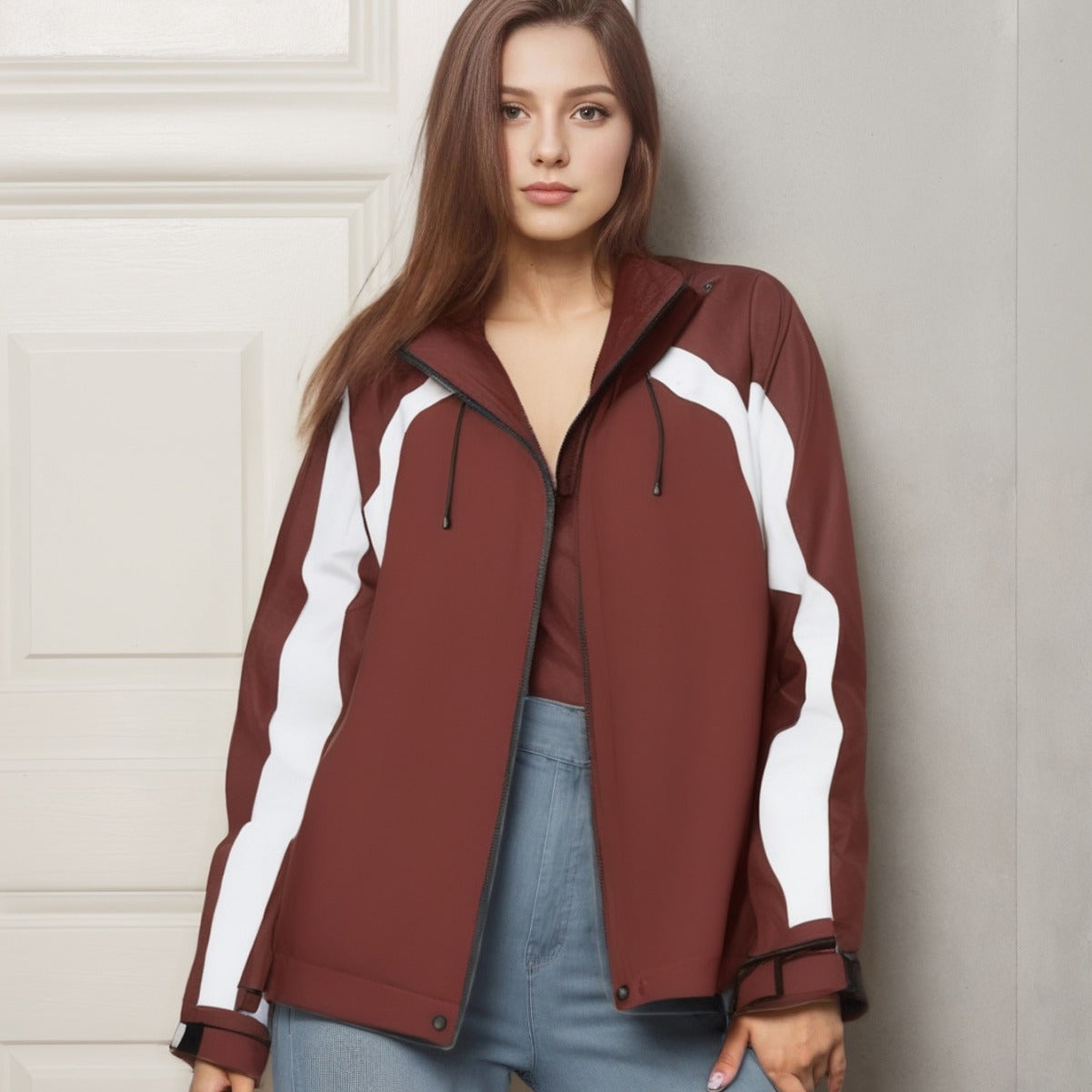 Women's Urban Hooded Anorak with Contrasting Panels, Mesh Lining & Adjustable Hem Chichicherry