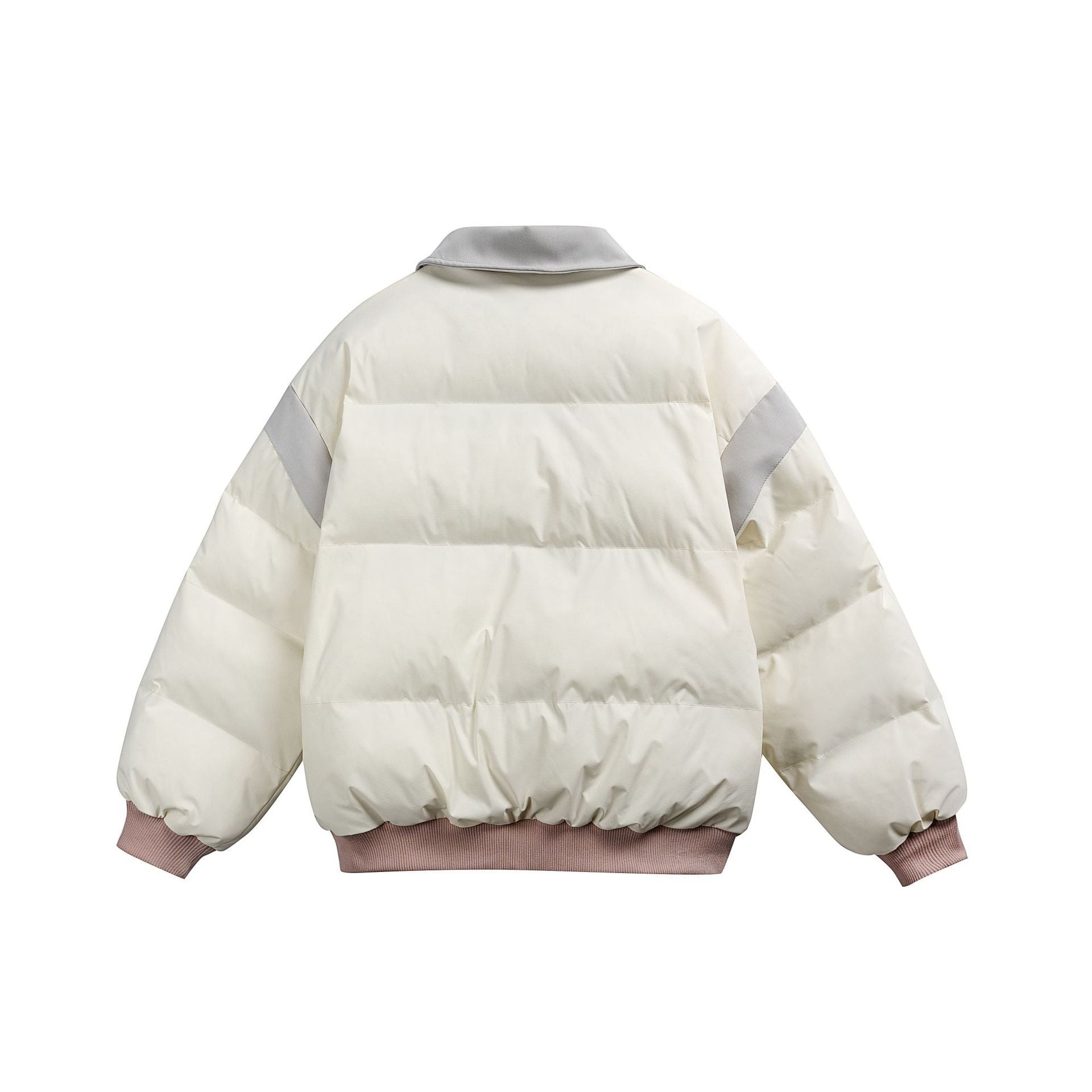Women's short padded blouson jacket with contrasting collar and embroidery details Chichicherry