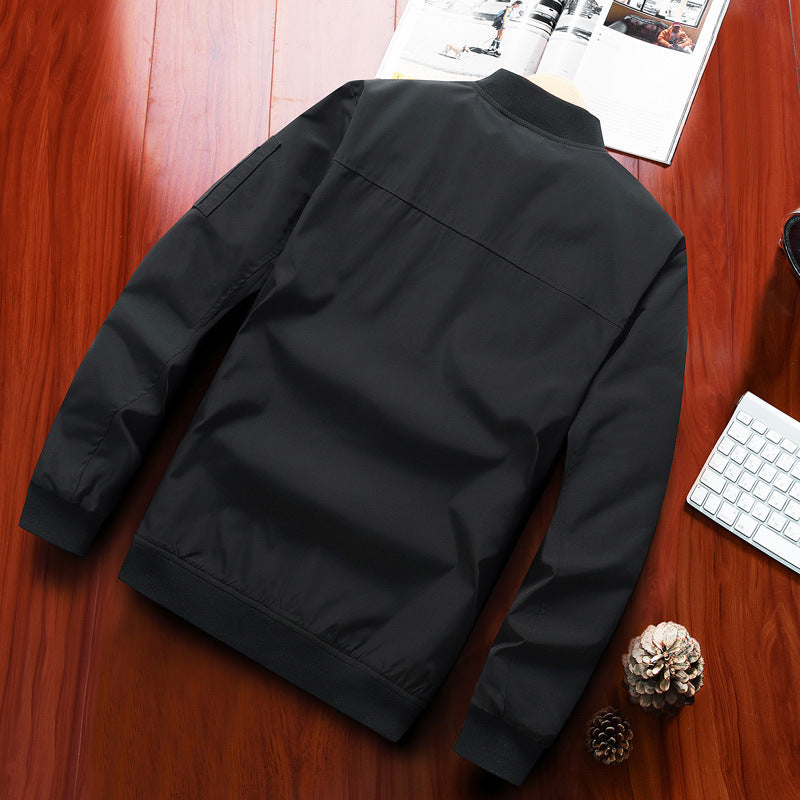 Men's lightweight nylon bomber jacket in aviator utility style with arm pocket and ribbed cuffs Chichicherry