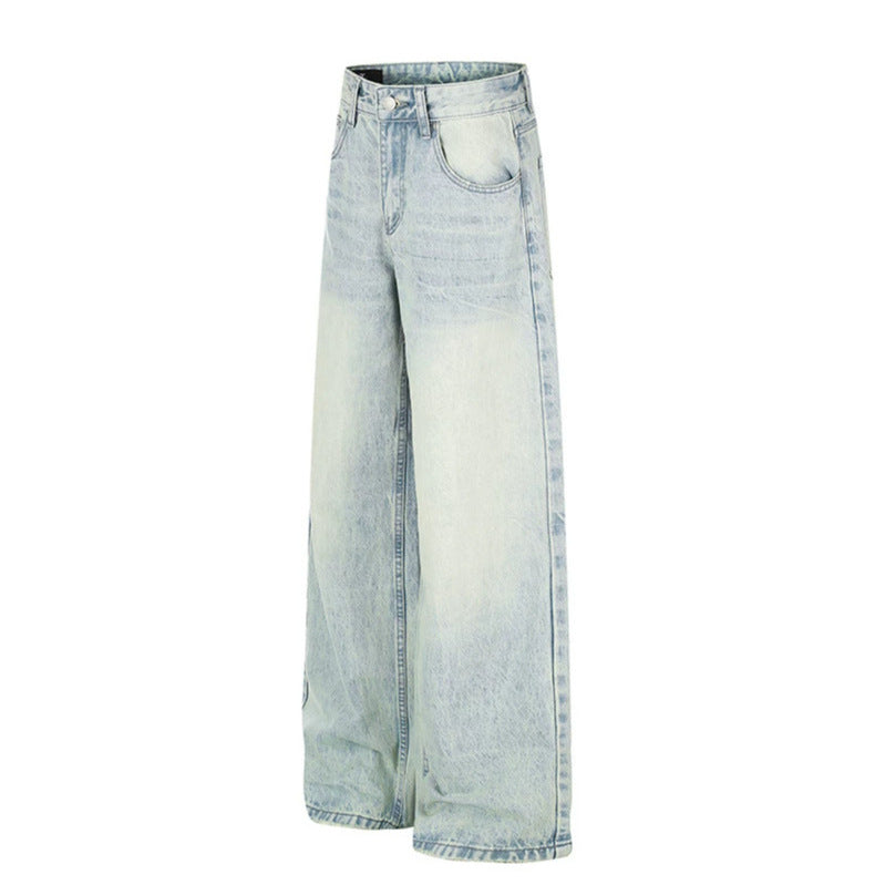 Women High-waisted Wide Jeans in Palazzo Cut with Wide Leg and Washed Look Chichicherry