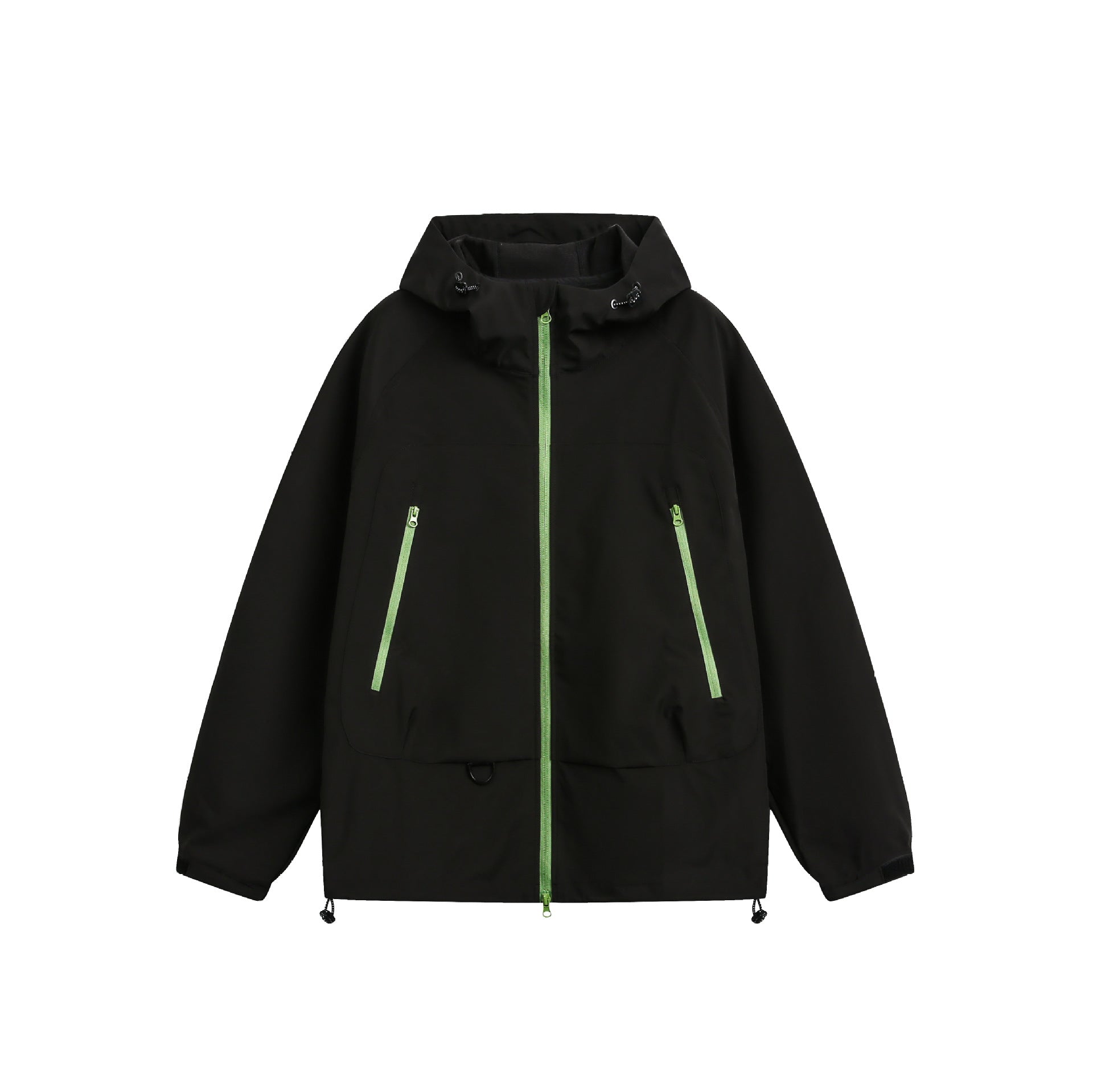 Women's Waterproof Softshell Rain Jacket with Hood, Adjustable Hem and Contrasting Zippers Chichicherry