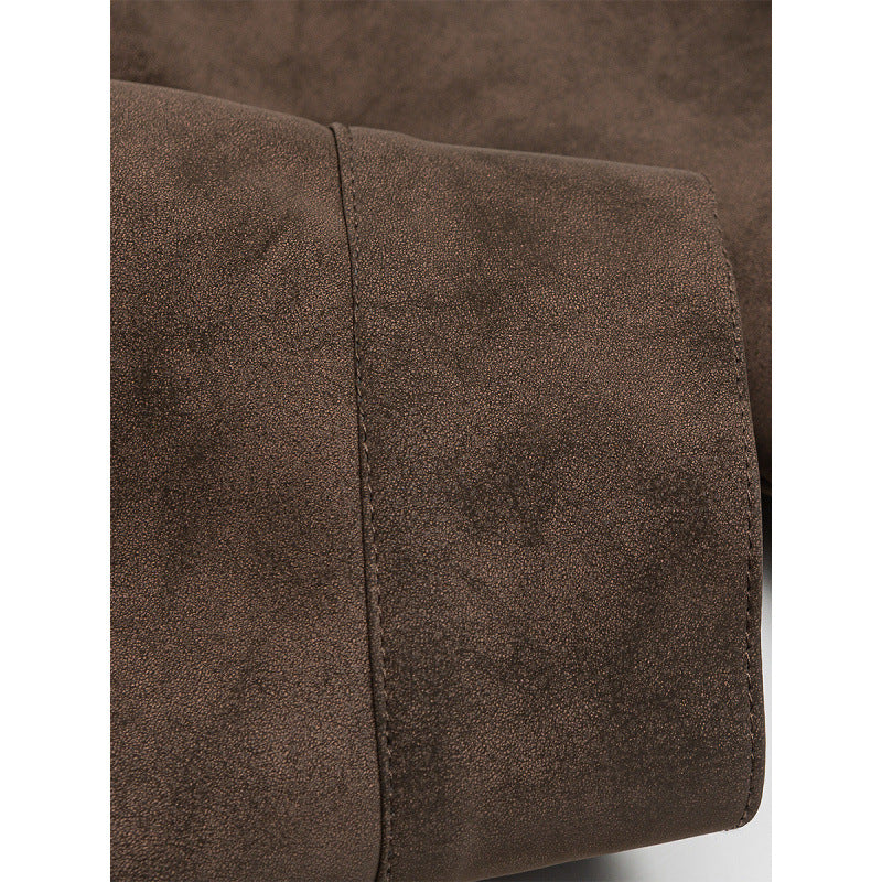 Men's short jacket made of suede imitation with metal toggle fasteners Chichicherry