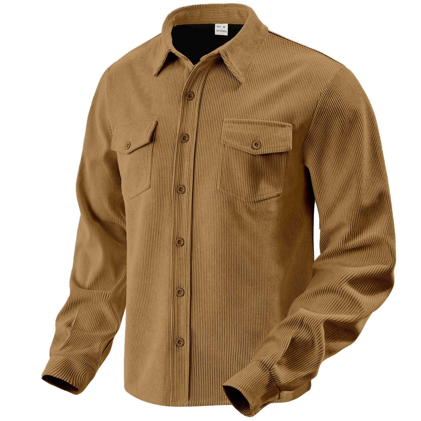 Men's cord shirt jacket made of wide corduroy with flap pockets and shirt collar Chichicherry