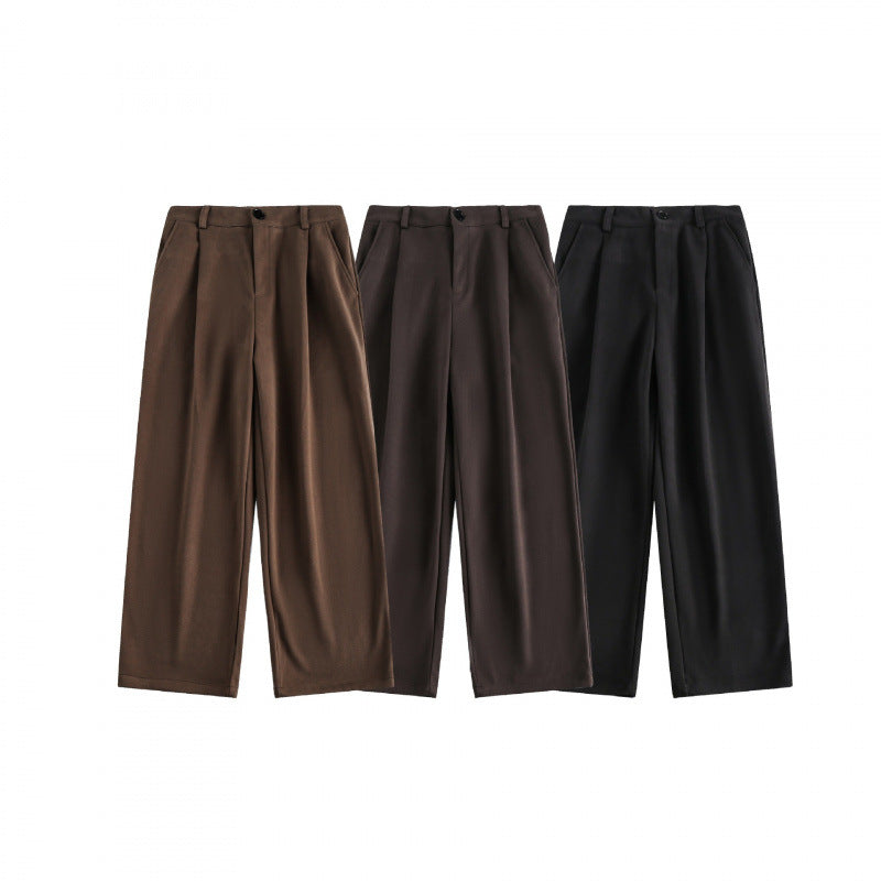 Ladies Wide High-Waist Pants with Pleats and Wide Leg Chichicherry