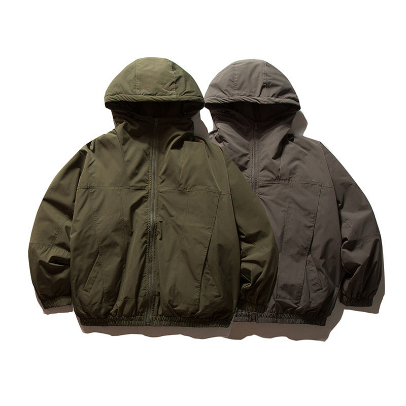 Men's lightweight wind and water-repellent hoodie jacket in boxy oversized cut with elastic cuffs Chichicherry