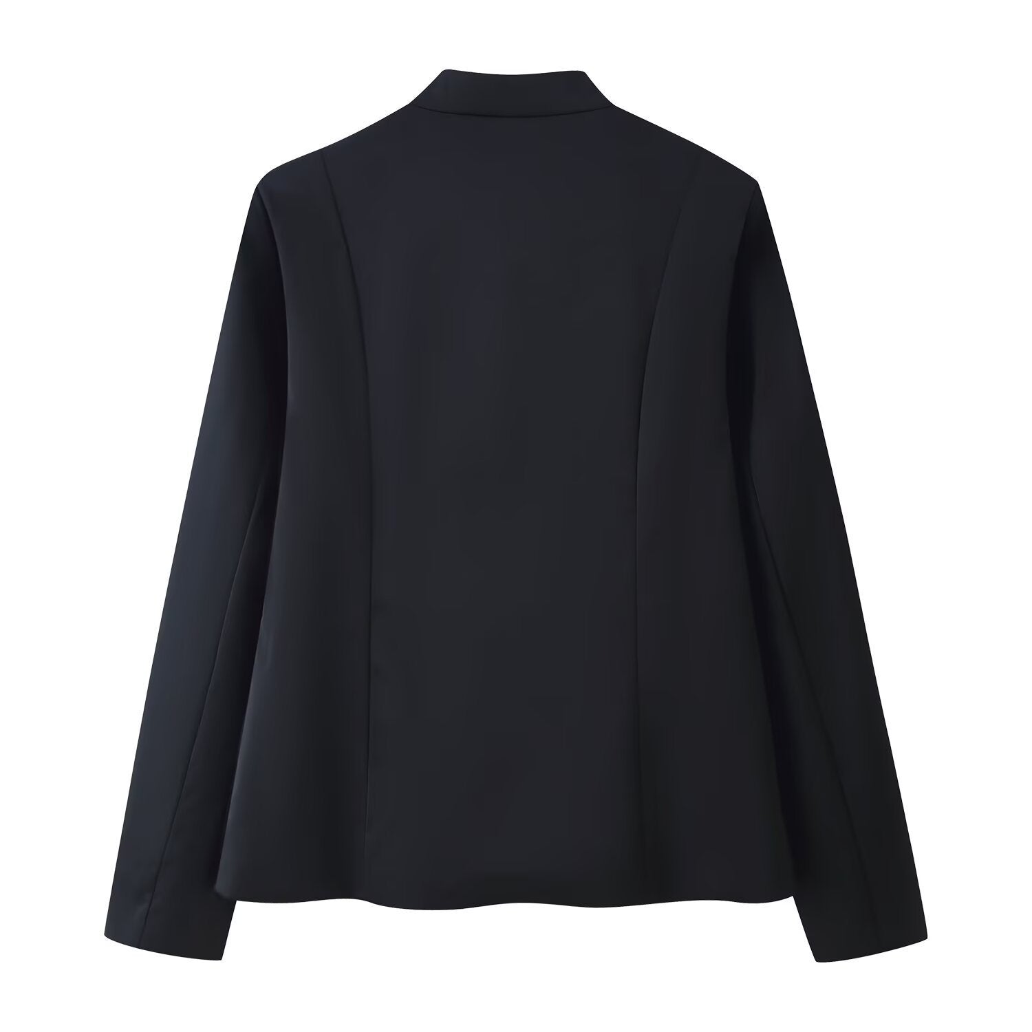 Women's Tailored Mandarin Collar Jacket with Decorative Cord Buttons Chichicherry