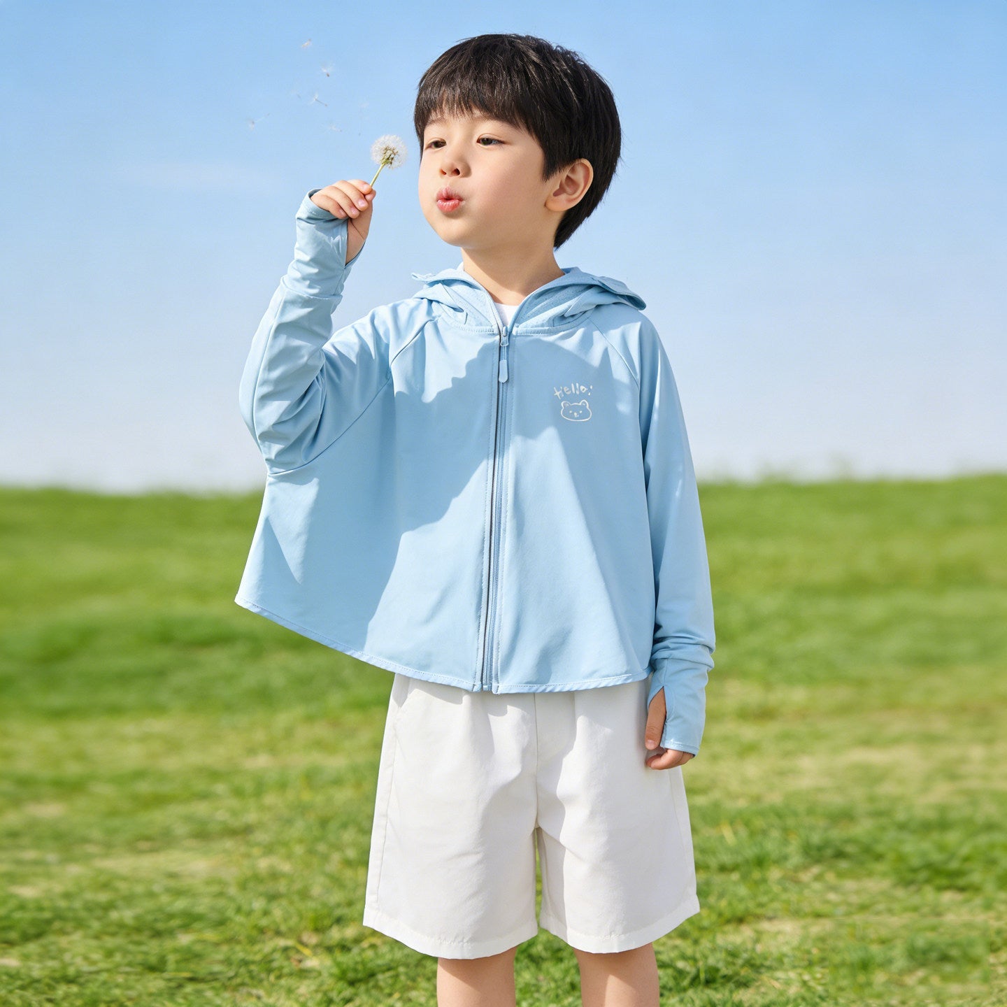 Girl multifunctional sun protection jacket with hood Chichicherry