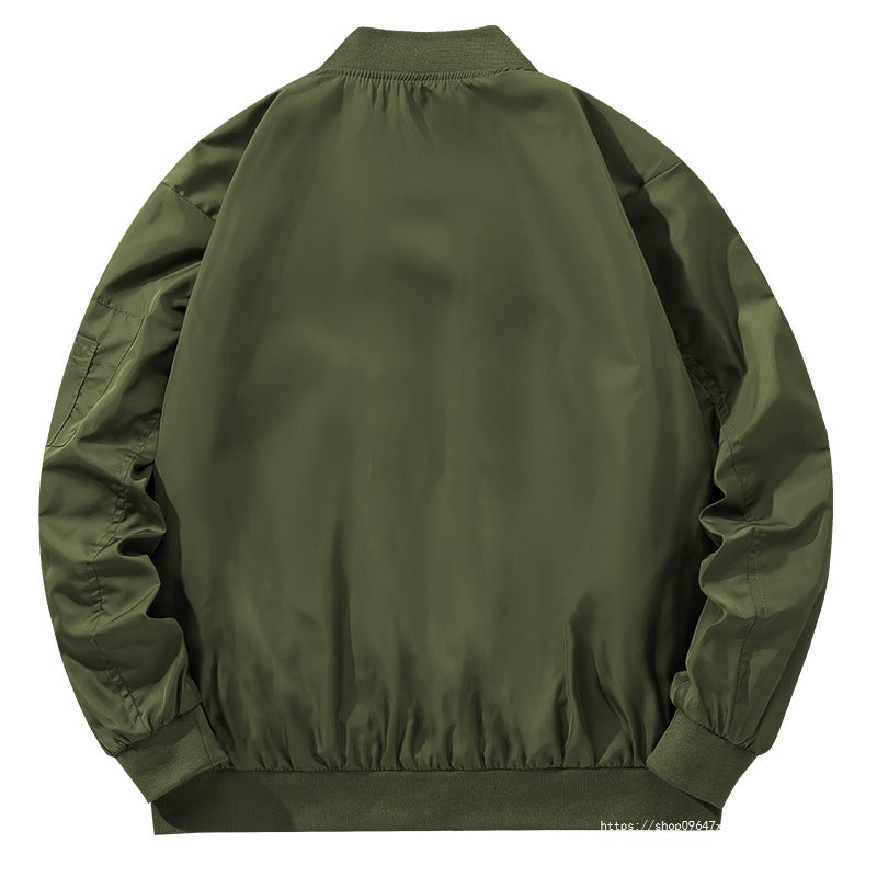 Men's bomber jacket in flight style with contrasting inner lining, sleeve zip pocket & ribbed cuffs Chichicherry