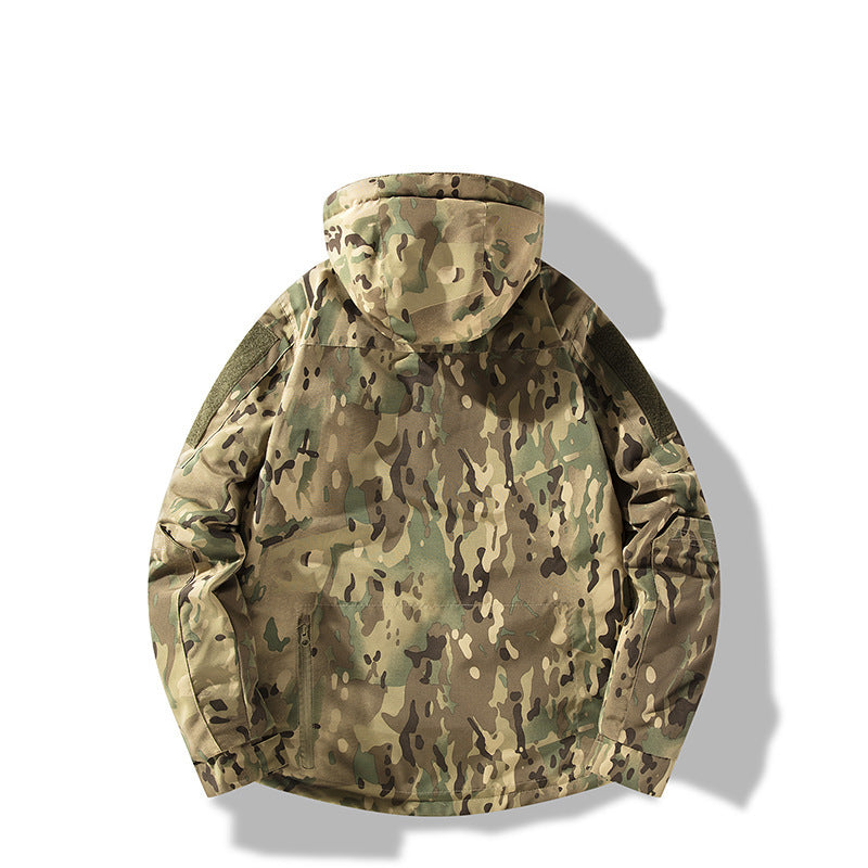 Men's quilted tactical winter jacket with hood and water-repellent outer material Chichicherry