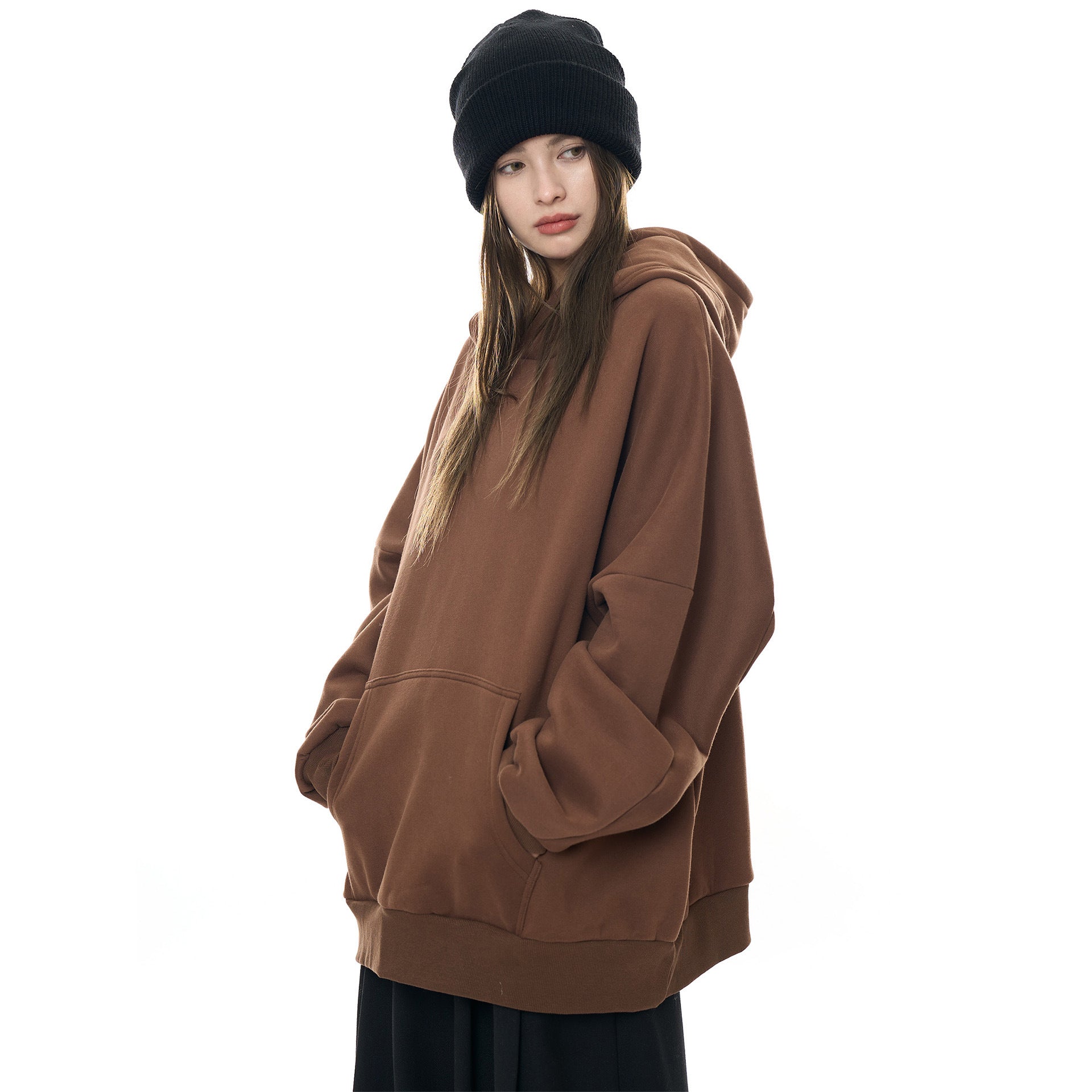 Women's Oversize Hoodie made of heavy cotton fleece with kangaroo pocket Chichicherry
