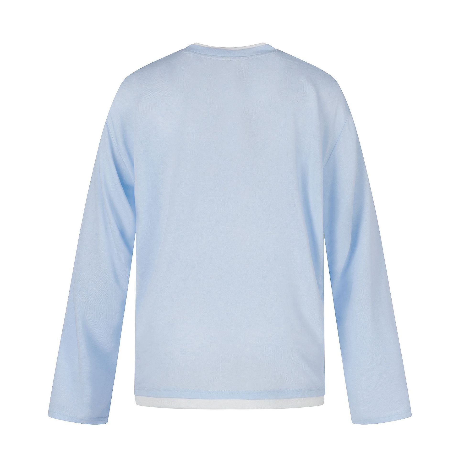 Ladies long-sleeve shirt with illustrative horse print and layer look Chichicherry