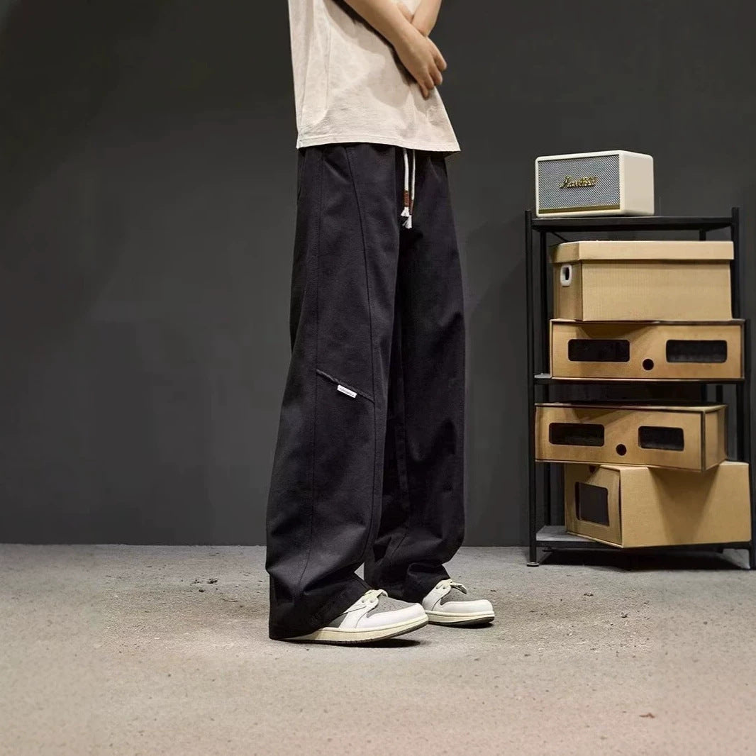 Men's Loose-Fitting Utility Pants with Side Pockets Chichicherry