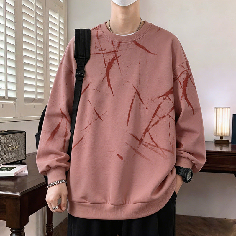 Men's sweatshirt with abstract print, crew neck and relaxed fit Chichicherry