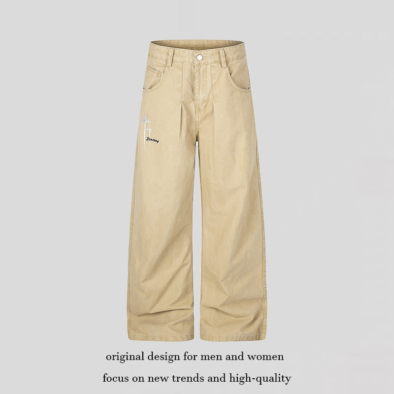 Women's Highwaist Culotte Jeans with wide leg, high waist and subtle star application Chichicherry