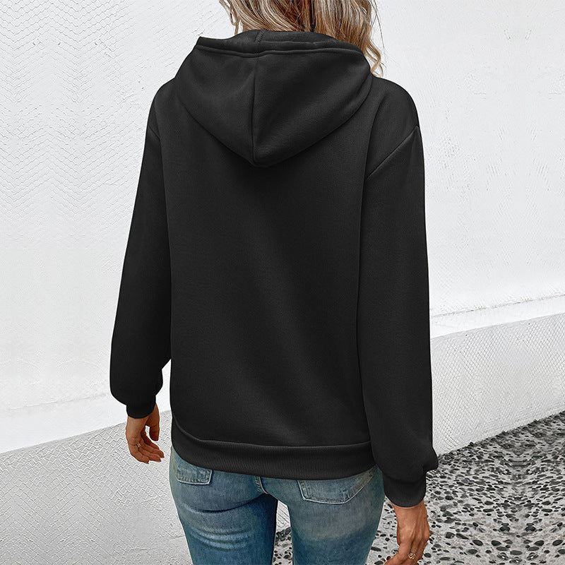 Women's hoodie with cartoon cat motif, kangaroo pocket and soft lining Chichicherry