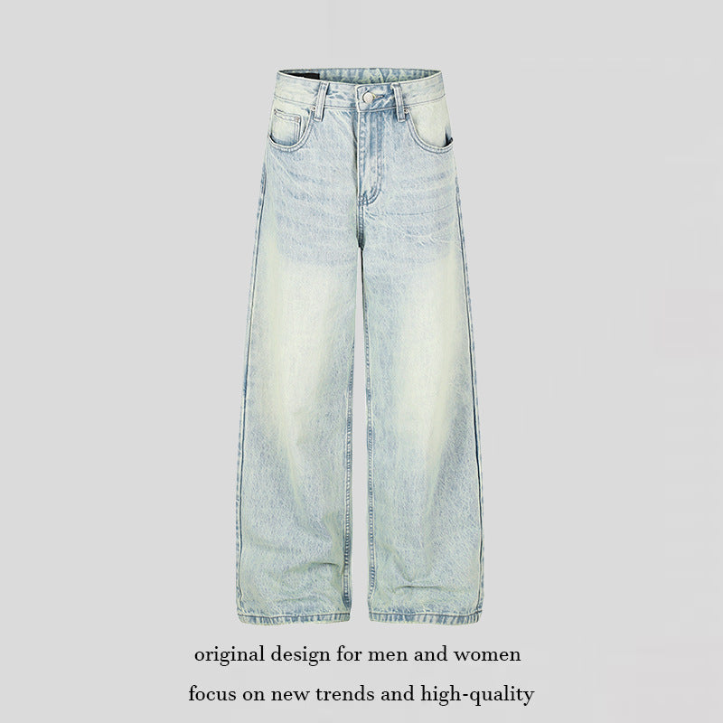 Women High-waisted Wide Jeans in Palazzo Cut with Wide Leg and Washed Look Chichicherry