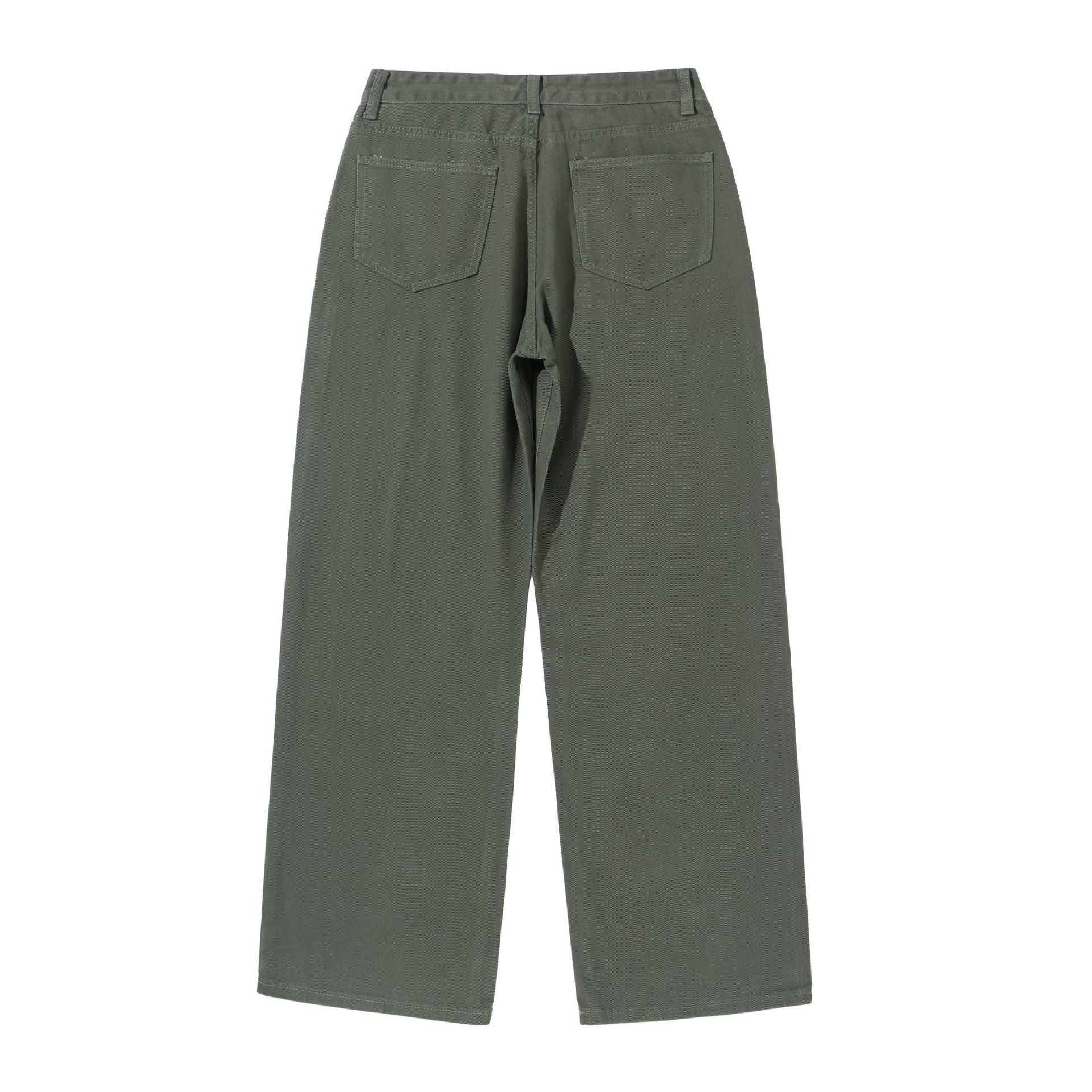 Women's Wide Cropped Pants with High Waist, Straight Leg and Five-Pocket Design Chichicherry