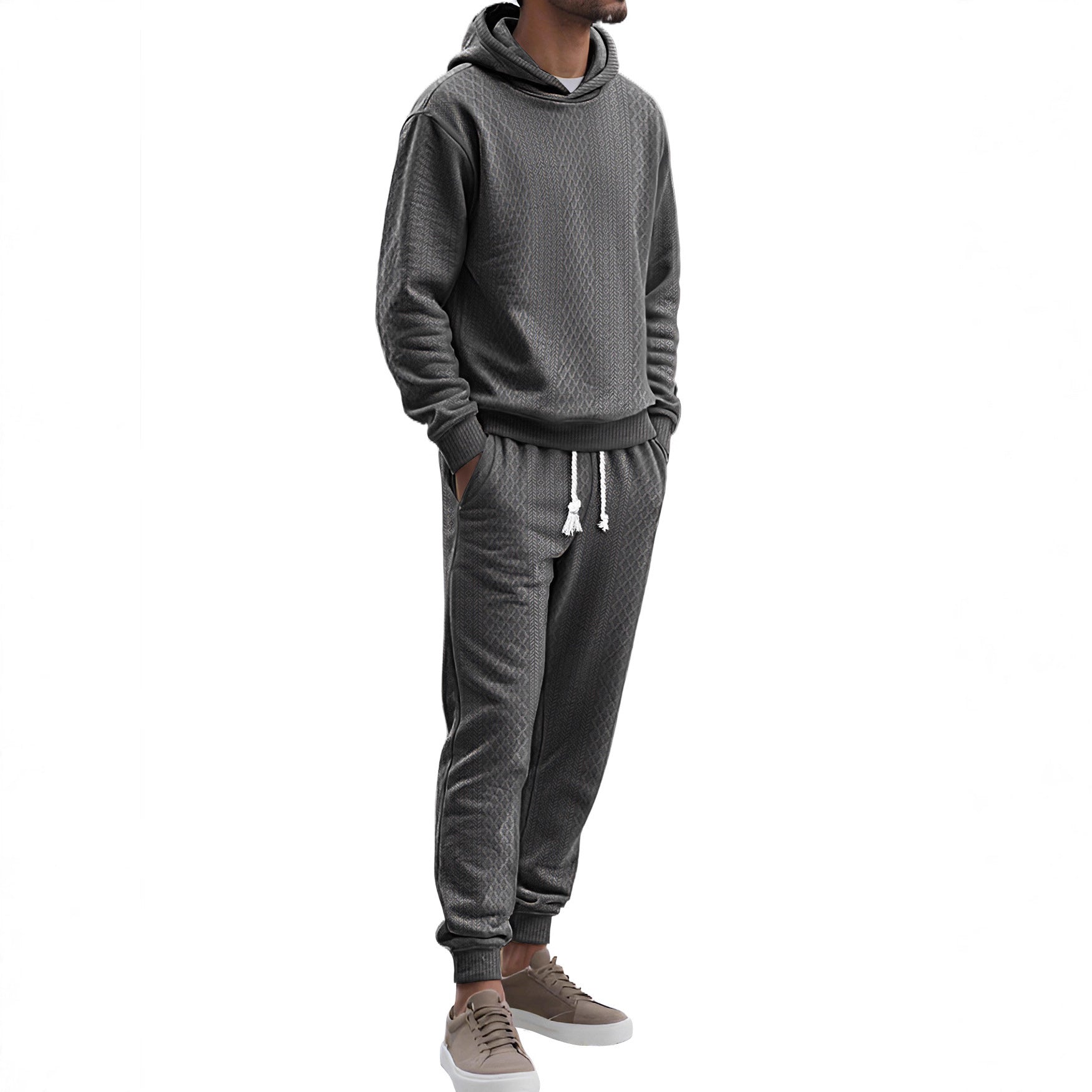 Men's Structured Lounge Set with Hoodie and Joggers Chichicherry