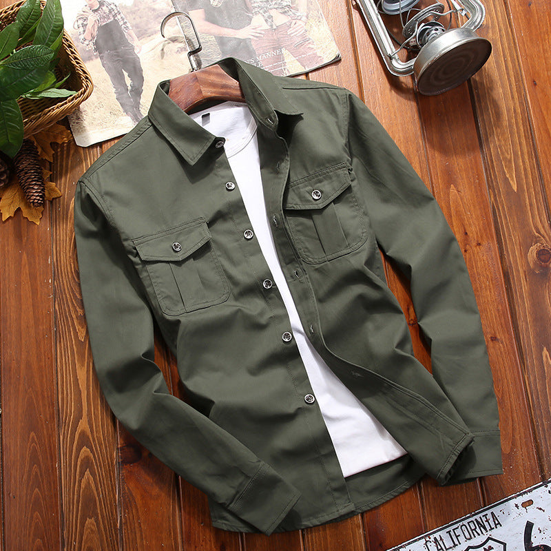 Men's utility overshirt with chest flap pockets and shirt collar Chichicherry