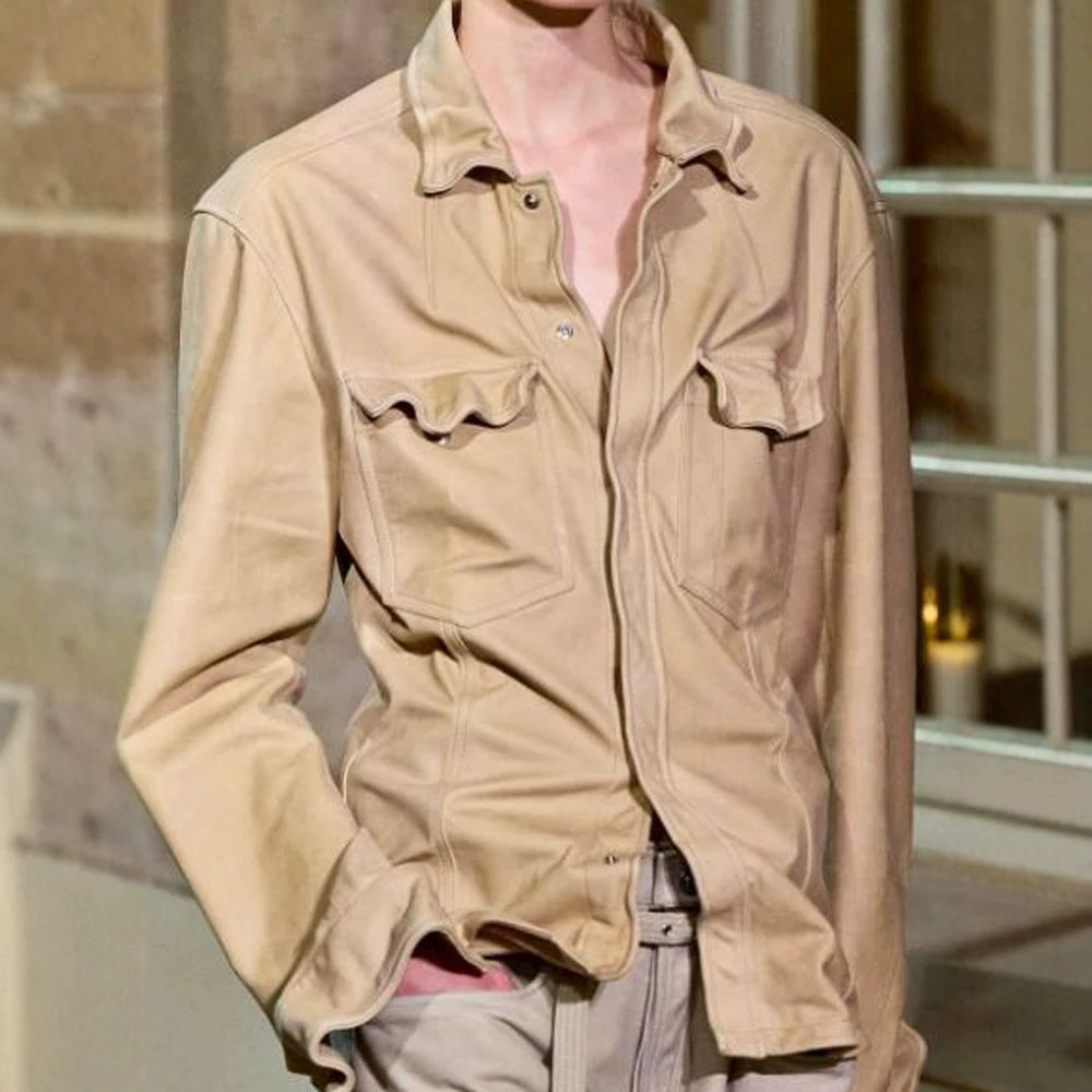 Women’s Utility Shirt Jacket with Patch Pockets and Relaxed Fit Chichicherry