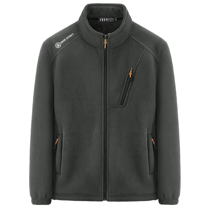 Men's thermal fleece jacket with Sherpa lining, stand-up collar and zippered pockets Chichicherry
