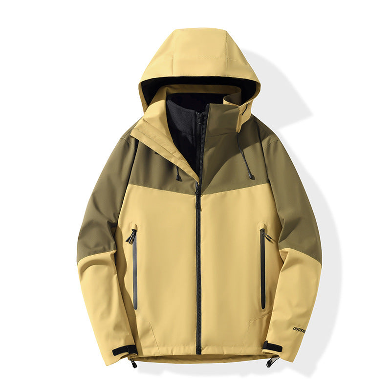 Men's softshell hybrid jacket with hood, taped zippers and adjustable hem Chichicherry