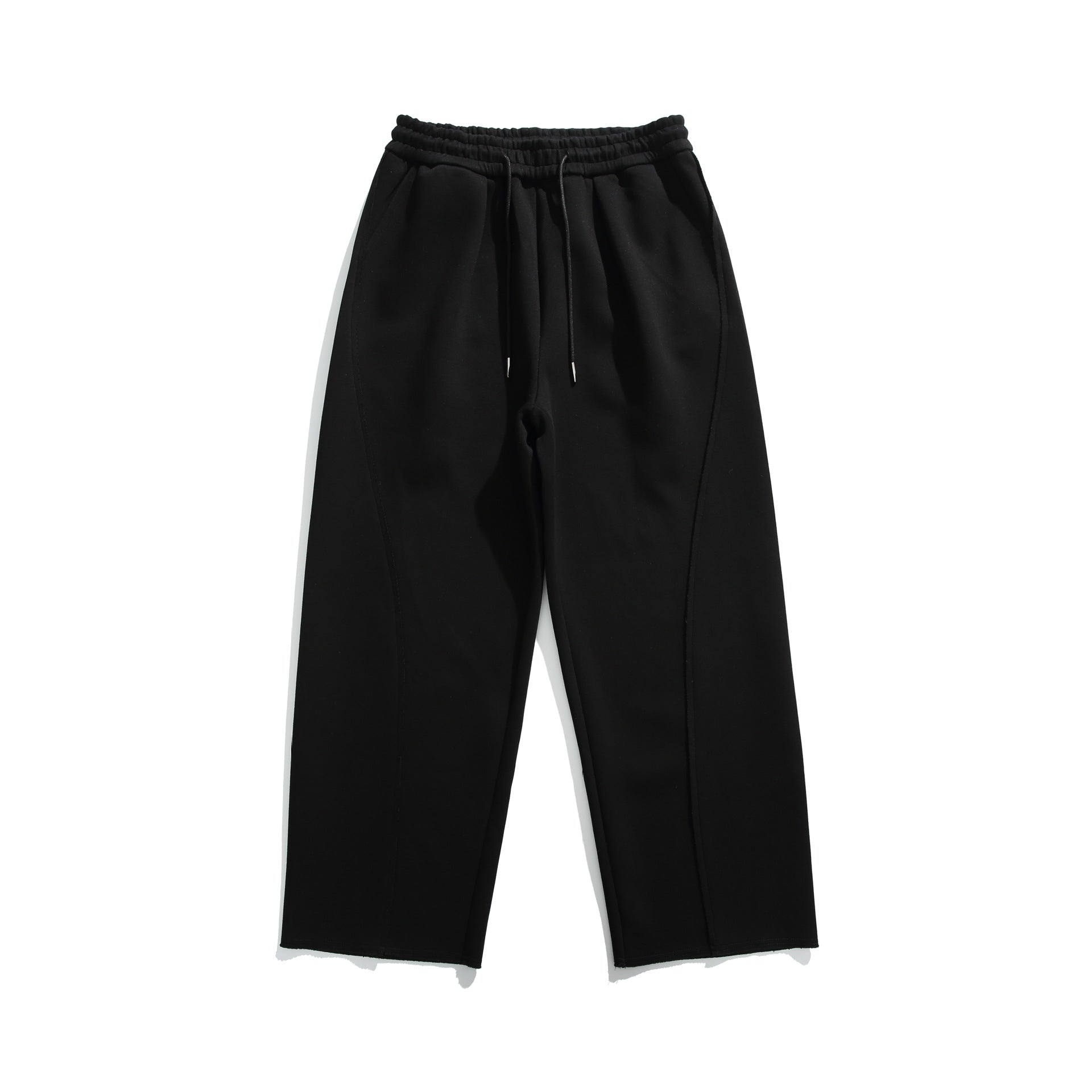 Women's Cropped Sweatpants with Raw Hem, Elastic Waistband and Side Pockets Chichicherry
