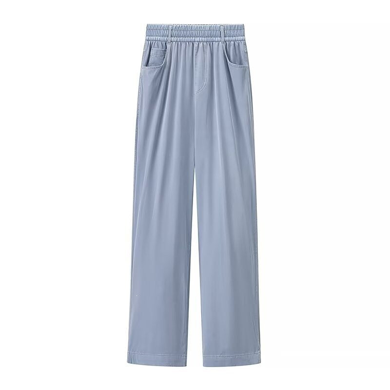 Women's loose high-waist lounge pants made of flowing viscose look with elastic waistband and side pockets Chichicherry