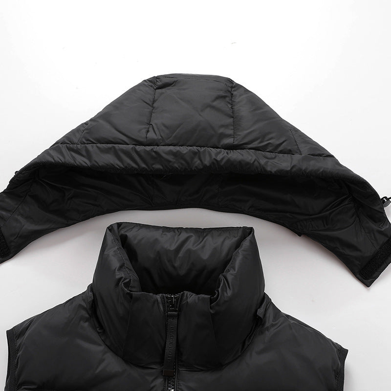 Men's sleeveless quilted thermal vest with hood and water-repellent surface Chichicherry
