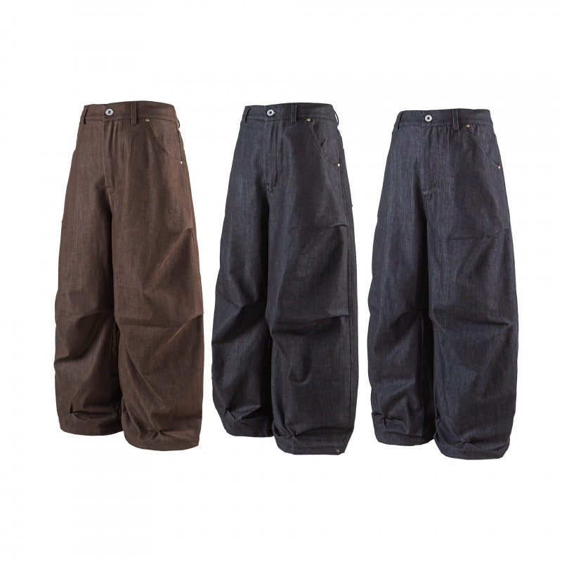 Women High-Cut Balloon Culottes made of textured cotton blend with pleats Chichicherry