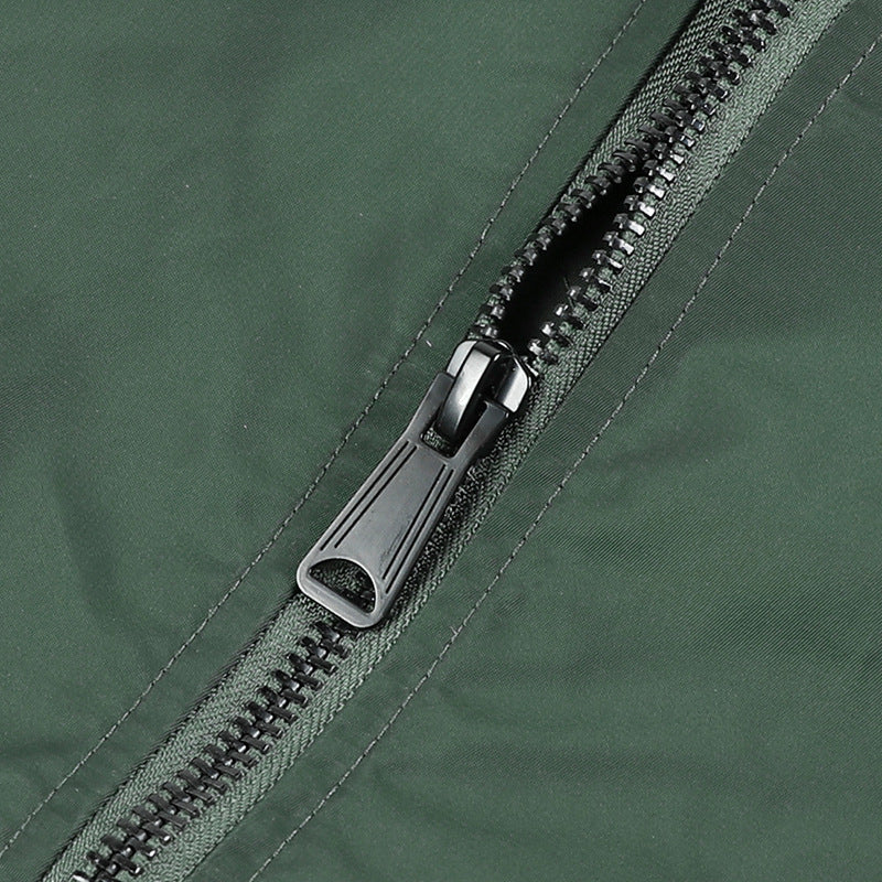 Men's nylon flight bomber with arm pocket, quilted thermal lining, and ribbed hem Chichicherry