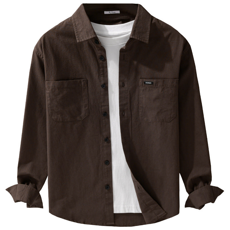 Men's cotton overshirt in shirt jacket style with applied chest pockets and relaxed fit Chichicherry