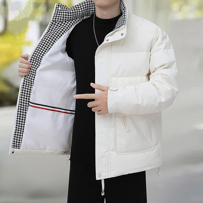 Men's quilted jacket with houndstooth lining and adjustable hem Chichicherry