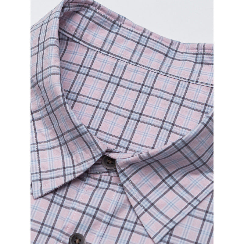 Women Checked Oversize Shirt with Asymmetrical Chest Pocket and Rounded Hem Chichicherry