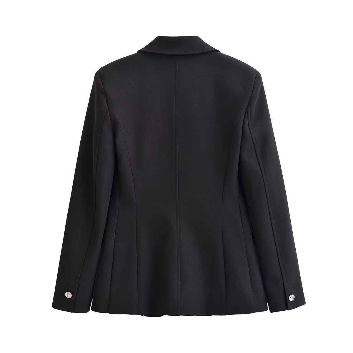 Women's Tailored Single-button Blazer with Shawl Collar and Flap Pockets Chichicherry