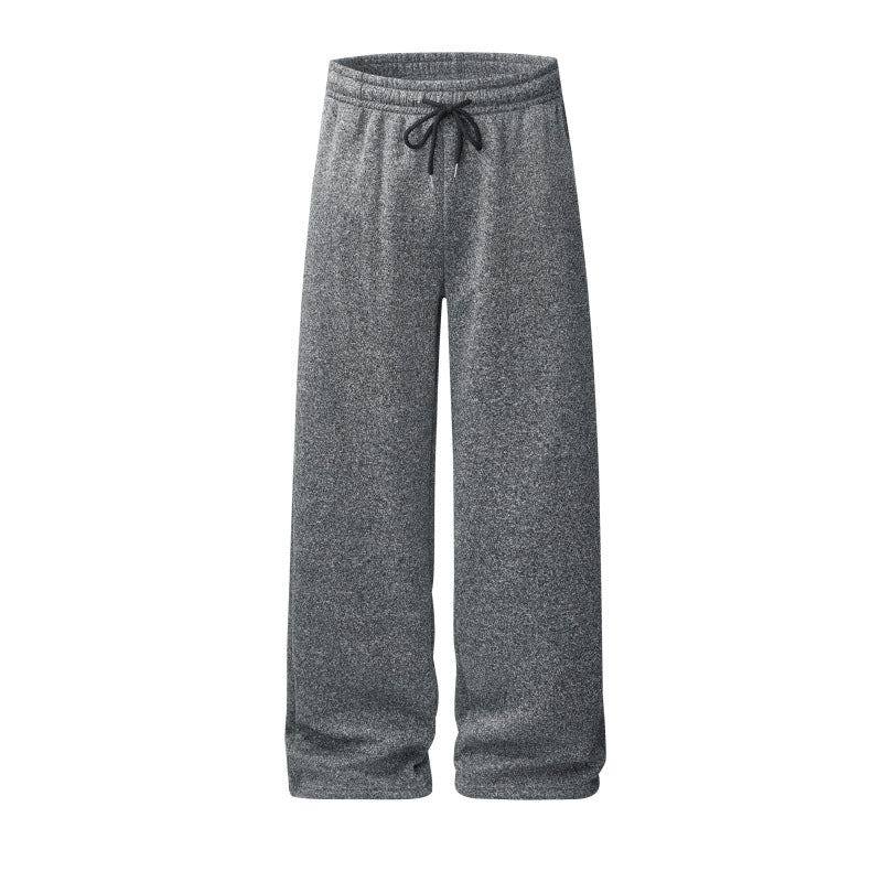 Women's Wide Lounge Pants with Elastic Waistband, Drawstring & Plush Fleece Lining Chichicherry