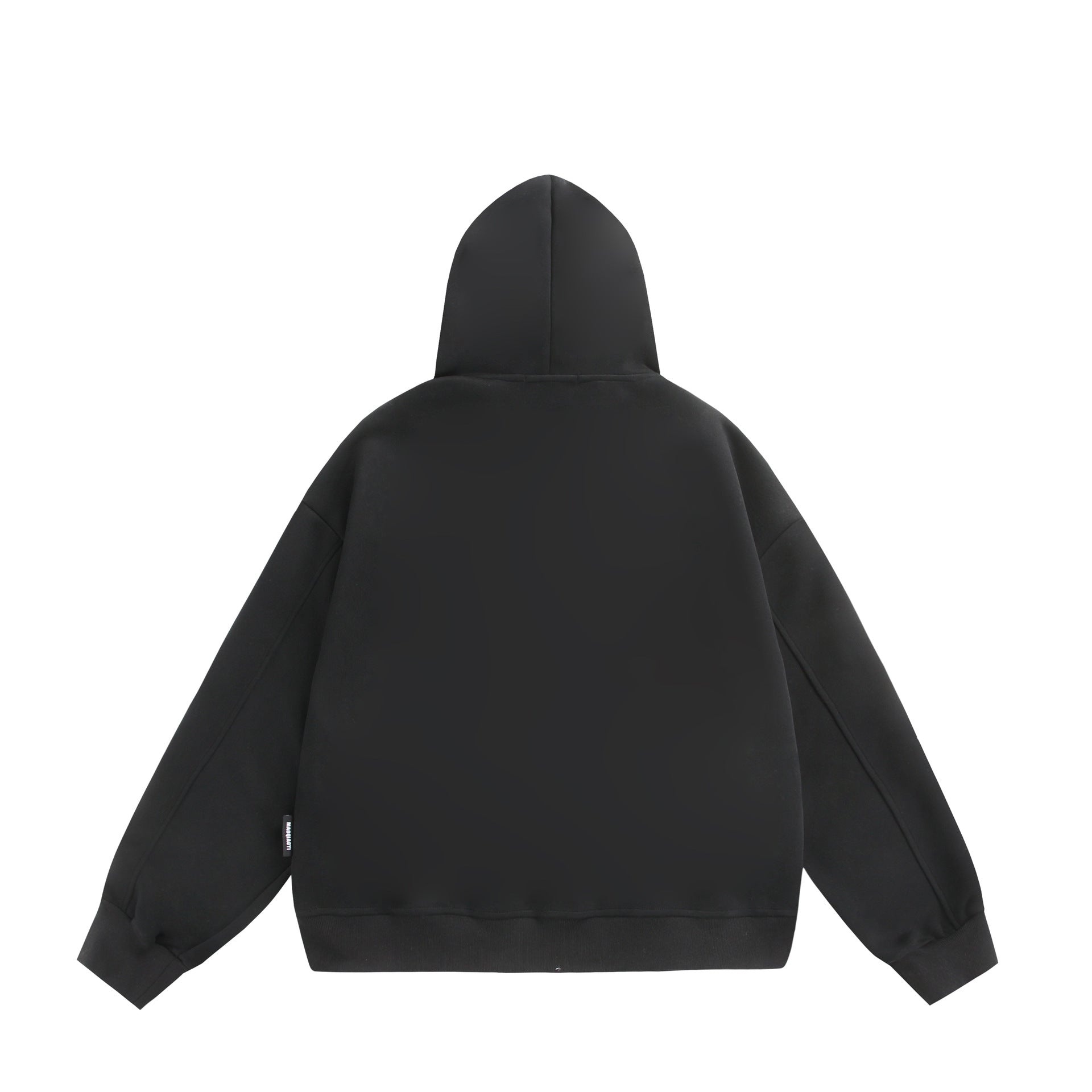 Unisex Hooded Sweat Jacket with Double Zipper and Decorative Seam Panel Chichicherry