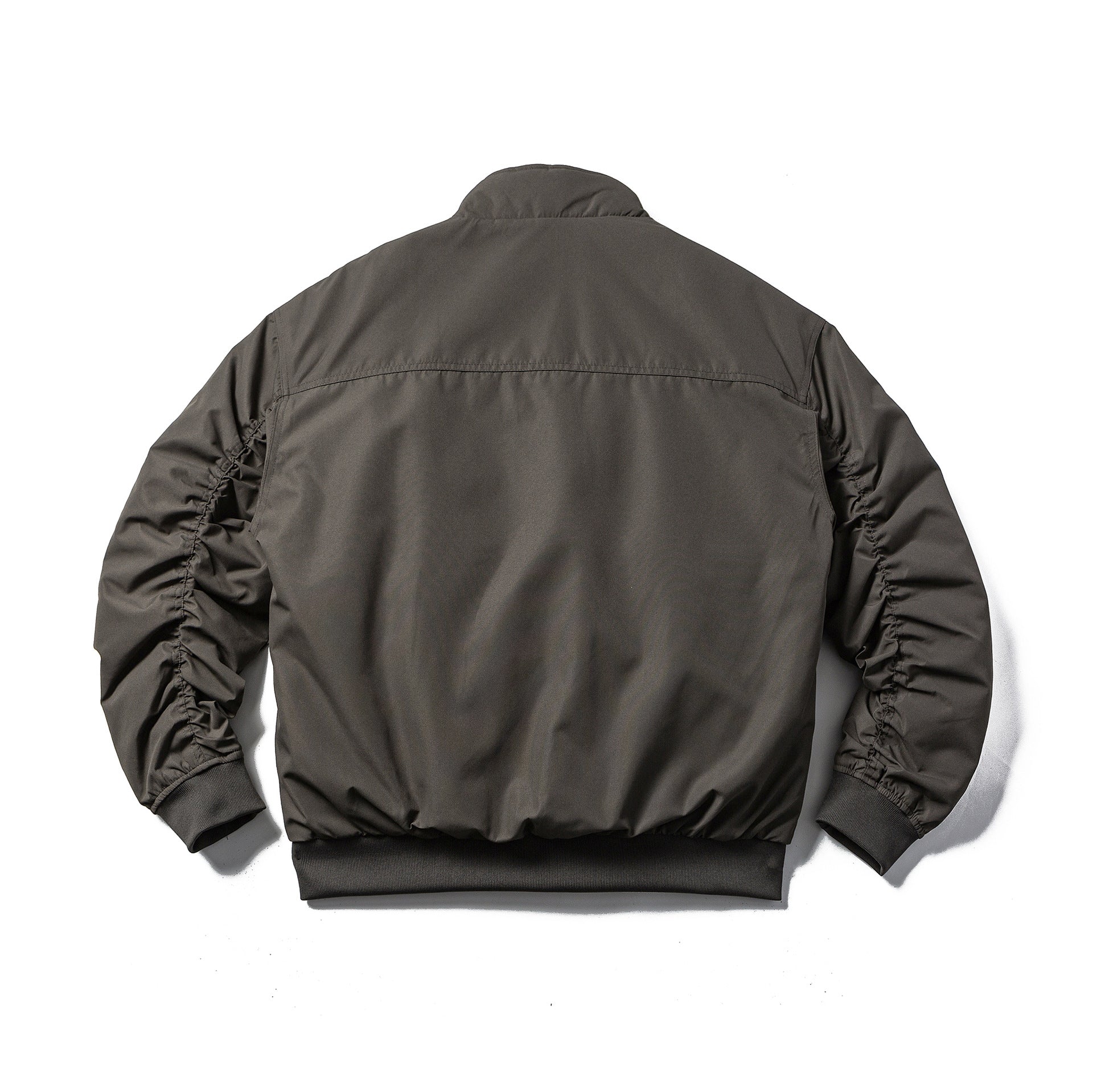 Men's Padded Bomber Jacket in Boxy Cut with High Stand-up Collar and Ribbed Hem Chichicherry