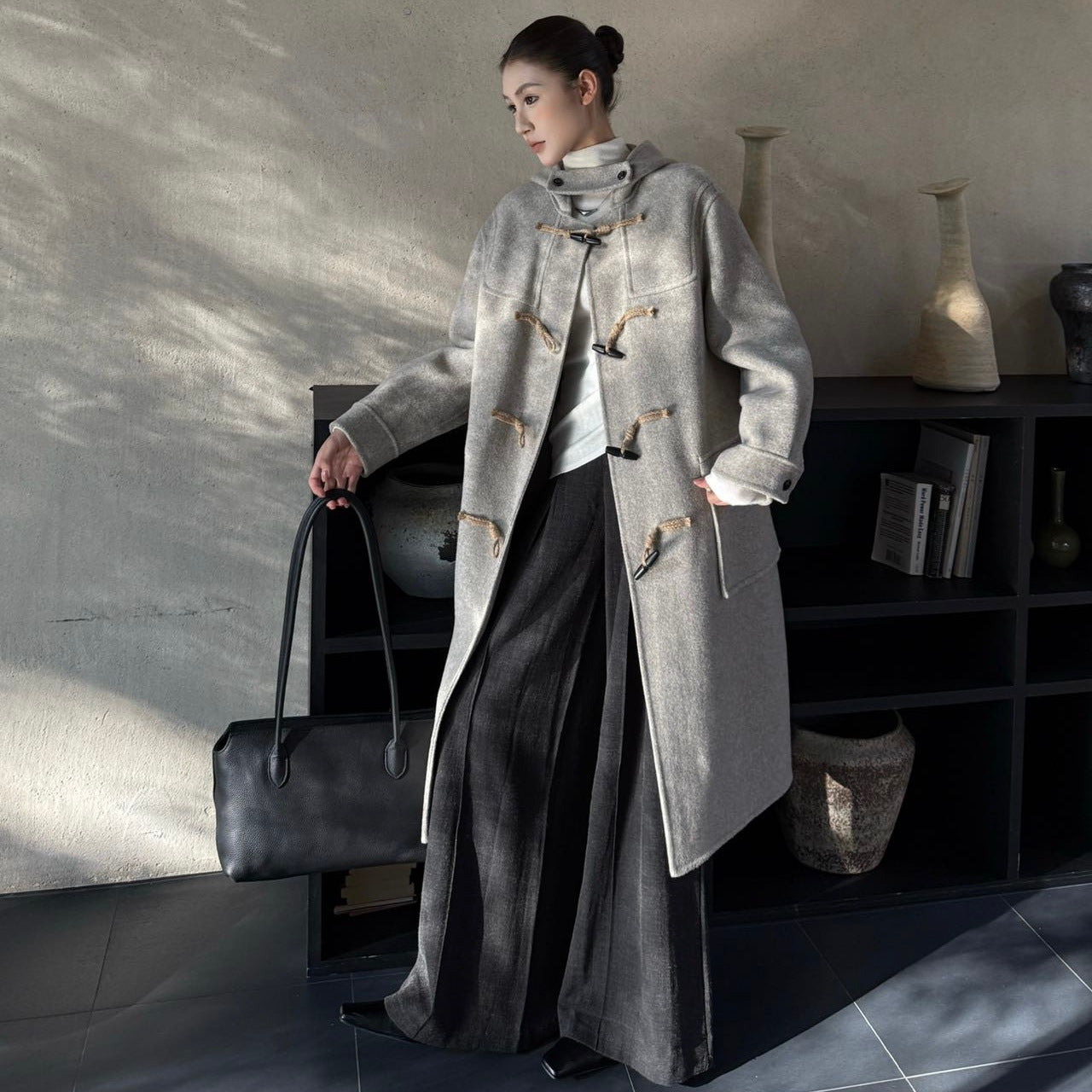Women's wool duffle coat with toggle closures and oversized fit Chichicherry