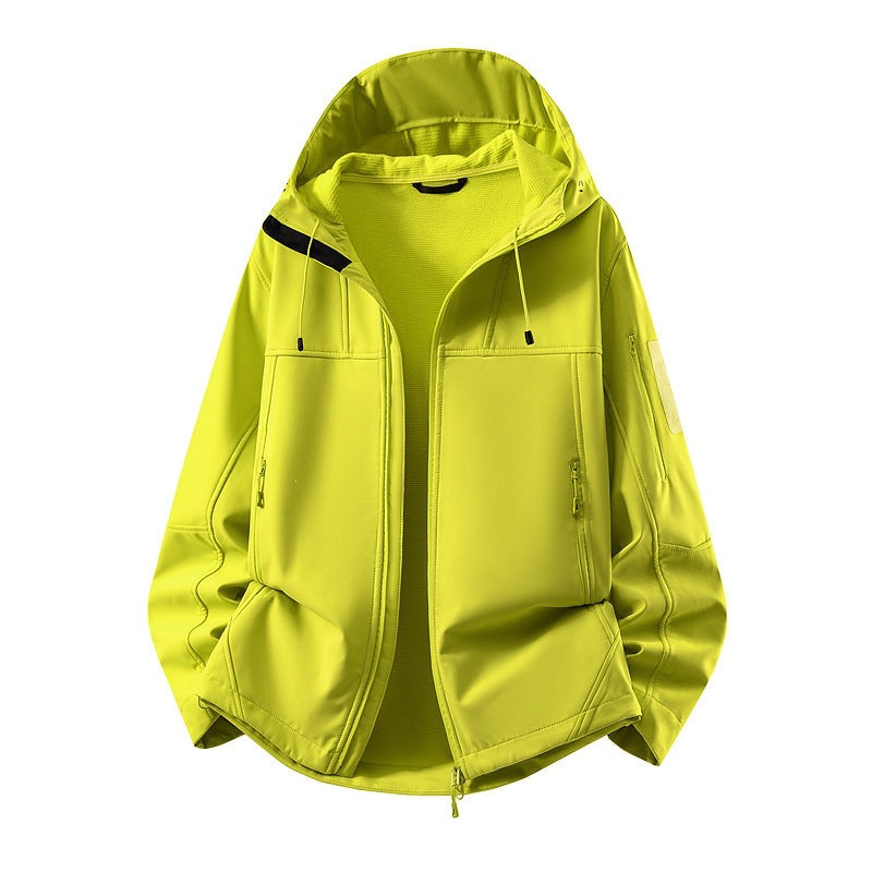 Men's softshell jacket with fleece lining, water-repellent and hood reinforcement Chichicherry
