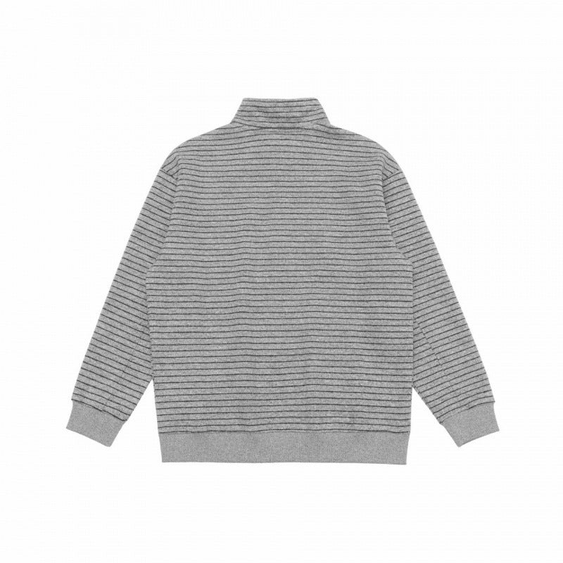 Unisex Oversize fine knit pullover with half zipper and stand-up collar Chichicherry